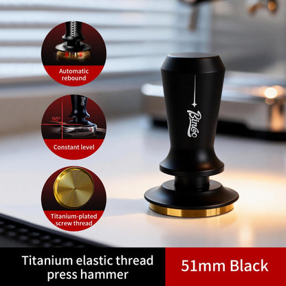 BINCOO Espresso Tamper Italian Espresso Machine Tamper Titanium-Coated Threaded Base Spring-Loaded Tamper 51MM/58MM