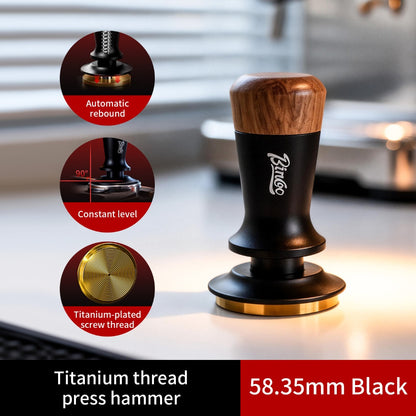 BINCOO Espresso Tamper Italian Espresso Machine Tamper Titanium-Coated Threaded Base Spring-Loaded Tamper 51MM/58MM