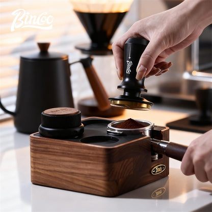 BINCOO Espresso Tamper Italian Espresso Machine Tamper Titanium-Coated Threaded Base Spring-Loaded Tamper 51MM/58MM