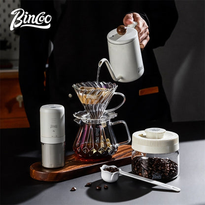 BINCOO Hand Brewing Coffee Set Coffee V60 Dripper with Glass Pour-Over Pot Manual Coffee Grinder Coffee Accessories