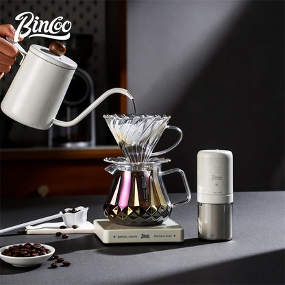 BINCOO Hand Brewing Coffee Set Coffee V60 Dripper with Glass Pour-Over Pot Manual Coffee Grinder Coffee Accessories