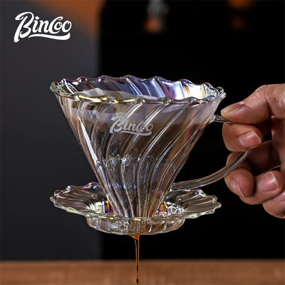 BINCOO Hand Brewing Coffee Set Coffee V60 Dripper with Glass Pour-Over Pot Manual Coffee Grinder Coffee Accessories