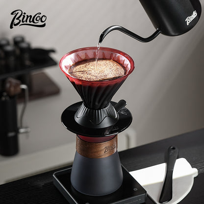 BINCOO Coffee Smart Cup with Manual Grinder Set V60 Glass Hand Brewing Filter Cup Glass Sharing Pitcher Set