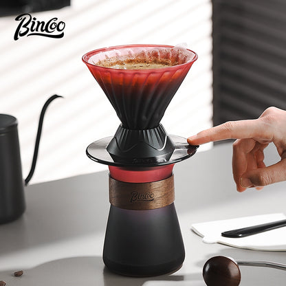 BINCOO Coffee Smart Cup with Manual Grinder Set V60 Glass Hand Brewing Filter Cup Glass Sharing Pitcher Set
