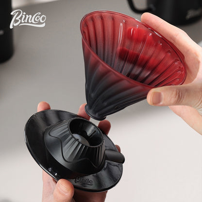 BINCOO Coffee Smart Cup with Manual Grinder Set V60 Glass Hand Brewing Filter Cup Glass Sharing Pitcher Set