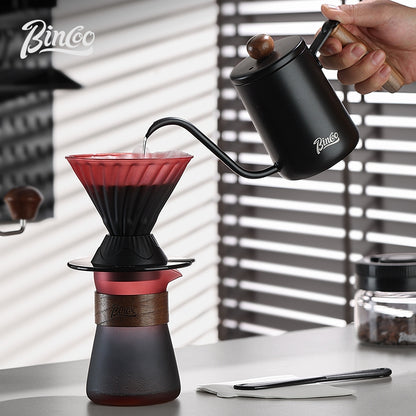 BINCOO Coffee Smart Cup with Manual Grinder Set V60 Glass Hand Brewing Filter Cup Glass Sharing Pitcher Set