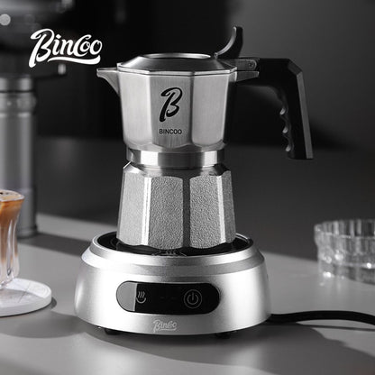 BINCOO Three-Valve Moka Pot Set 316 Stainless Steel Coffee Maker Complete Set with Grinder Compact Home-Use Italian Espresso Pot 2Cups