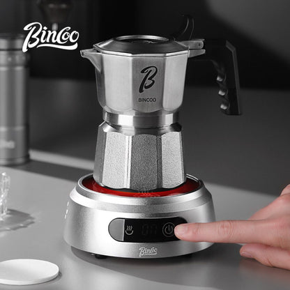 BINCOO Three-Valve Moka Pot Set 316 Stainless Steel Coffee Maker Complete Set with Grinder Compact Home-Use Italian Espresso Pot 2Cups