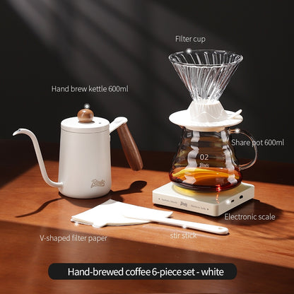 Bincoo Hand Brewing Coffee Pot Set Glass Smart Filter Cup V60 Share Pot Coffee Kettle Coffee Scale 600ML