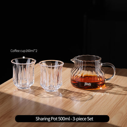 BINCOO Hand-Drip Coffee Smart Filter Cup with Glass Carafe Set - Hand-Brewing Coffee Set 500ML/750ML