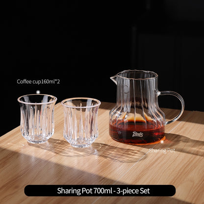 BINCOO Hand-Drip Coffee Smart Filter Cup with Glass Carafe Set - Hand-Brewing Coffee Set 500ML/750ML