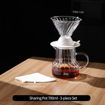 BINCOO Hand-Drip Coffee Smart Filter Cup with Glass Carafe Set - Hand-Brewing Coffee Set 500ML/750ML