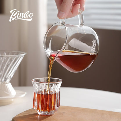 BINCOO Hand-Drip Coffee Set V60 Smart Dripper Manual Coffee Grinder and Pre-infusion Drip Filter with Glass Carafe