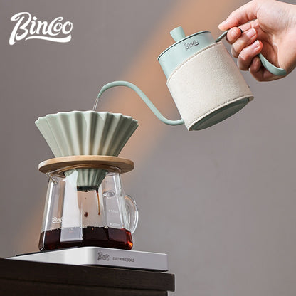 BINCOO Hand Brewed Coffee Pot Gift Set Household Hand Brewing Pot with Manual Grinder Coffee Filter Cup with Sharing Pot Set Best Gift