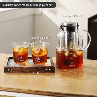 BINCOO Cold Brew Coffee Pot Home Glass Cold Water Kettle Cold Brew Fruit Tea Pot Large Capacity 1200ML