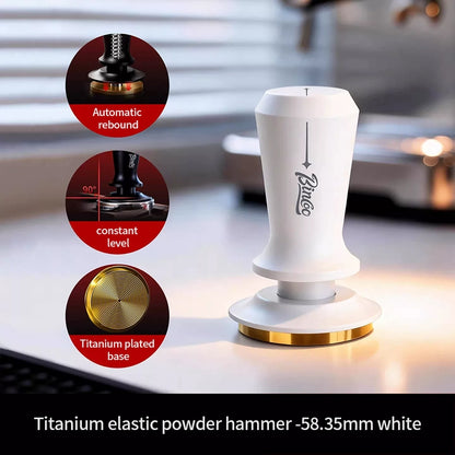 BINCOO Espresso Tamper Italian Espresso Machine Tamper Titanium-Coated Threaded Base Spring-Loaded Tamper 51MM/58MM