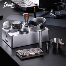 BINCOO Coffee Tamper Base Set with Distributor Tamper Knock Box and Portafilter Holder Stand Complete Coffee Accessory Kit