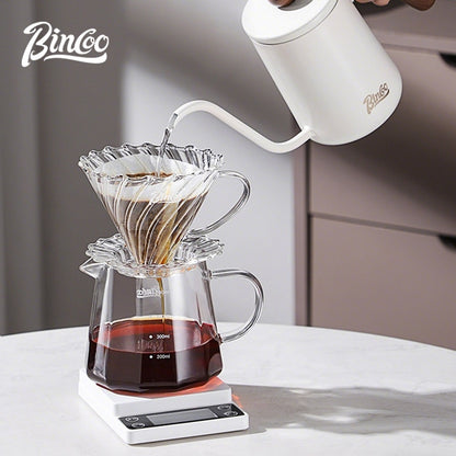 BINCOO Hand-Drip Coffee Maker with Grinder Set Glass Server V60 Drip Set Coffee Accessories Complete Drip Set