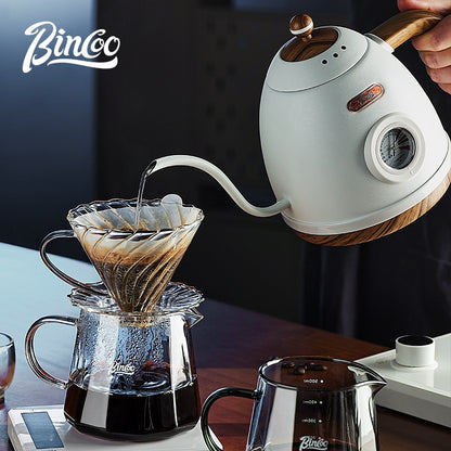 BINCOO Hand-Drip Coffee Filter Set V60 Filter High-Borosilicate Glass Heat-Resistant Coffee Server Set with Digital Scale