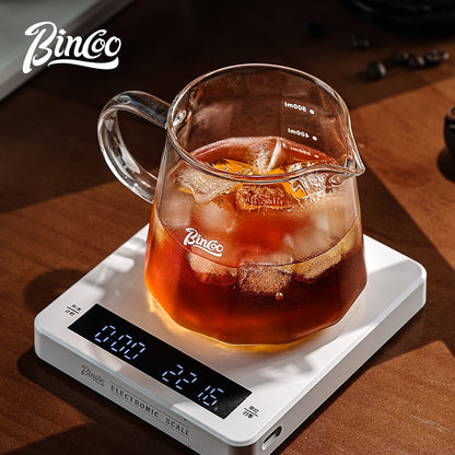 BINCOO Hand-Drip Coffee Filter Set V60 Filter High-Borosilicate Glass Heat-Resistant Coffee Server Set with Digital Scale