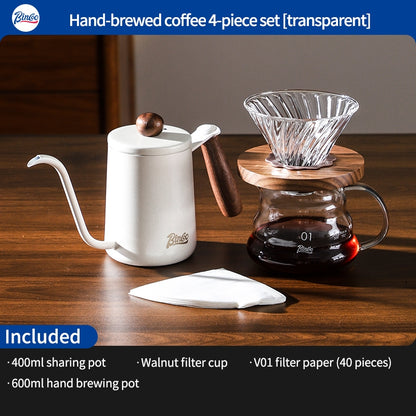 BINCOO Pour-Over Coffee Set V01 Sharing Pot Filter Cup Extraction Filter Stainless Steel Pour-Over Kettle Coffee Accessories
