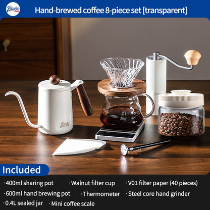 BINCOO Pour-Over Coffee Set V01 Sharing Pot Filter Cup Extraction Filter Stainless Steel Pour-Over Kettle Coffee Accessories