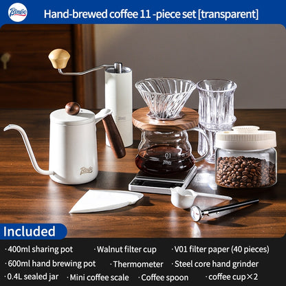 BINCOO Pour-Over Coffee Set V01 Sharing Pot Filter Cup Extraction Filter Stainless Steel Pour-Over Kettle Coffee Accessories