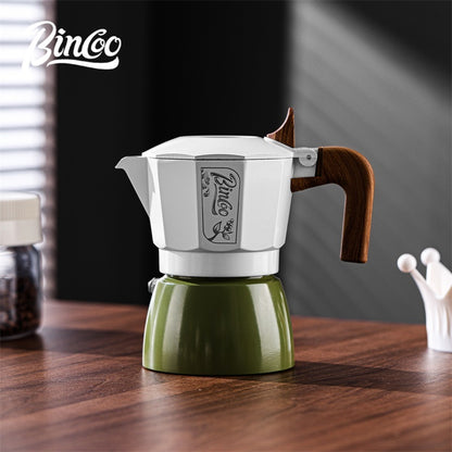 BINCOO Two-Valve Moka Pot with Grinder Set Home Espresso Maker Italian-Style Coffee Maker 2Cups