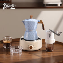 BINCOO Two-Valve Moka Pot with Electric Stove Set Home Coffee Maker with Grinder Set Espresso Machine Set for Office and Outdoor 2Cups