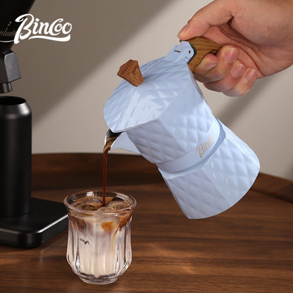 BINCOO Two-Valve Moka Pot with Electric Stove Set Home Coffee Maker with Grinder Set Espresso Machine Set for Office and Outdoor 2Cups