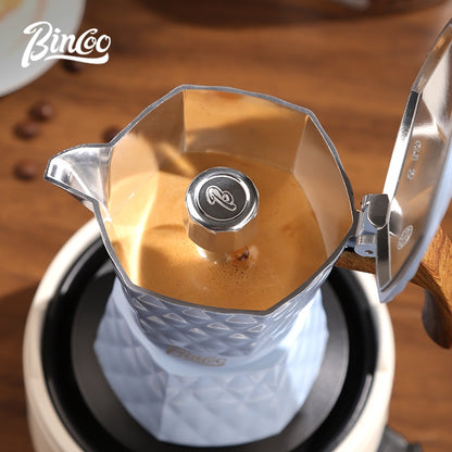 BINCOO Two-Valve Moka Pot with Electric Stove Set Home Coffee Maker with Grinder Set Espresso Machine Set for Office and Outdoor 2Cups