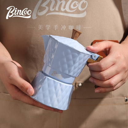 BINCOO Two-Valve Moka Pot with Electric Stove Set Home Coffee Maker with Grinder Set Espresso Machine Set for Office and Outdoor 2Cups