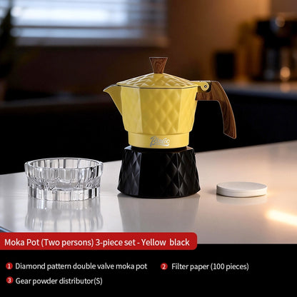BINCOO Two-Valve Moka Pot with Electric Stove Set Home Coffee Maker with Grinder Set Espresso Machine Set for Office and Outdoor 2Cups