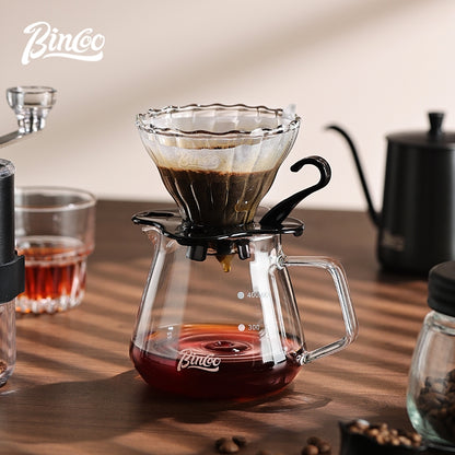 BINCOO Hand-Drip Coffee Set with Manual Grinder | Complete Home Hand-Drip Coffee Filter Set | Coffee Accessories Set