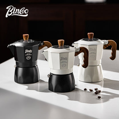 BINCOO Two-Valve Moka Pot with Electric Stove Home Coffee Maker with Grinder Set Outdoor Espresso Machine Set 2Cups