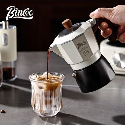 BINCOO Two-Valve Moka Pot with Electric Stove Home Coffee Maker with Grinder Set Outdoor Espresso Machine Set 2Cups