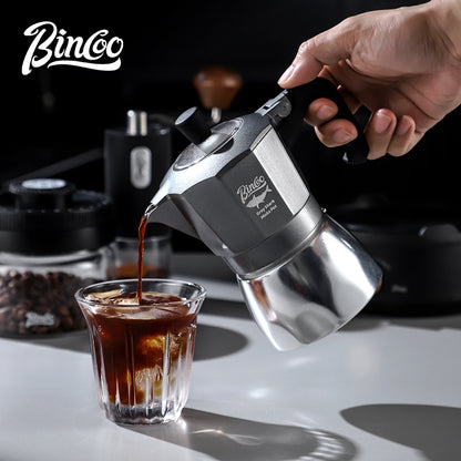 BINCOO Gray Double-Valve Moka Pot with Electric Stove Set Home Coffee Maker with Grinder Italian-Style Outdoor Coffee Set 2