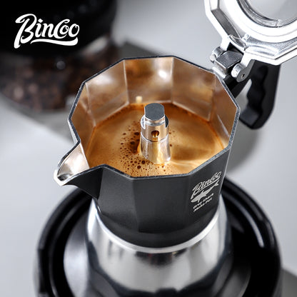 BINCOO Gray Double-Valve Moka Pot with Electric Stove Set Home Coffee Maker with Grinder Italian-Style Outdoor Coffee Set 2