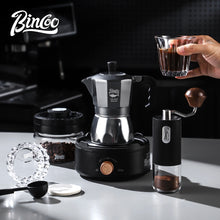 BINCOO Gray Double-Valve Moka Pot with Electric Stove Set Home Coffee Maker with Grinder Italian-Style Outdoor Coffee Set 2