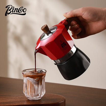 BINCOO Dual-valve Moka Pot Set with Portable Electric Stove, Household Mini Espresso Coffee Maker Kit 2Cups