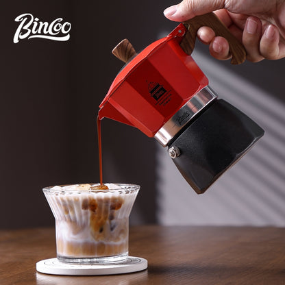 BINCOO Double-valve Moka Pot Set with Home Mini Electric Stove Coffee Maker Italian Espresso Hand Grinder Coffee Set