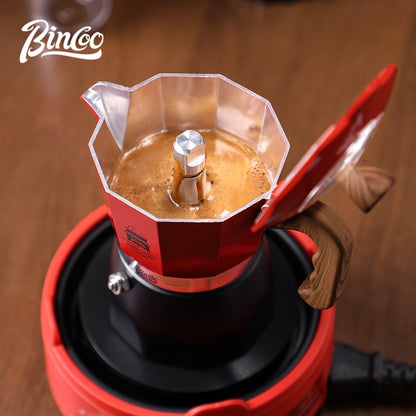 BINCOO Double-valve Moka Pot Set with Home Mini Electric Stove Coffee Maker Italian Espresso Hand Grinder Coffee Set