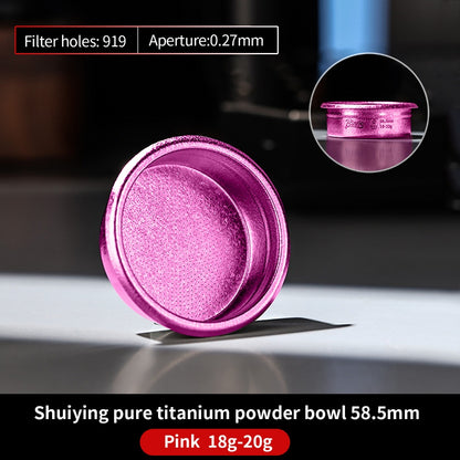 BINCOO Pure Titanium Powder Cup, Precision Integrated Espresso Machine Portafilter Accessory  58mm