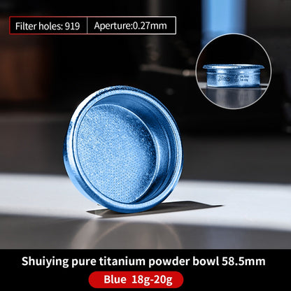 BINCOO Pure Titanium Powder Cup, Precision Integrated Espresso Machine Portafilter Accessory  58mm