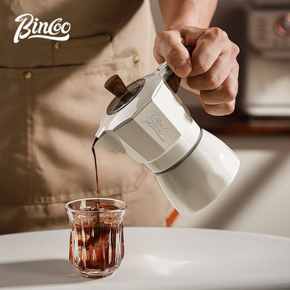 BINCOO Dual Valve Moka Pot with Electric Stove Set Home Coffee Maker Manual Coffee Grinder Italian Espresso Extraction Coffee Utensil Set 2Cups/4Cups