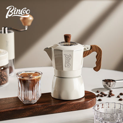 BINCOO Dual Valve Moka Pot with Electric Stove Set Home Coffee Maker Manual Coffee Grinder Italian Espresso Extraction Coffee Utensil Set 2Cups/4Cups
