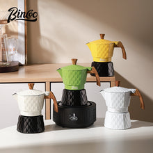 BINCOO Double Valve Moka Pot with Electric Heater Set Coffee Maker & Grinder Outdoor Mini Italian Extraction Coffee Machine Set