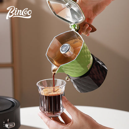 BINCOO Double Valve Moka Pot with Electric Heater Set Coffee Maker & Grinder Outdoor Mini Italian Extraction Coffee Machine Set