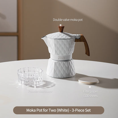 BINCOO Double Valve Moka Pot with Electric Heater Set Coffee Maker & Grinder Outdoor Mini Italian Extraction Coffee Machine Set