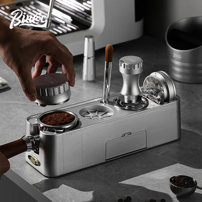 BINCOO Espresso Coffee Tamping Base Set Distribution Tool & Tamper 3-Piece Kit Full Set of Espresso Machine Storage Tools 51MM/58MM